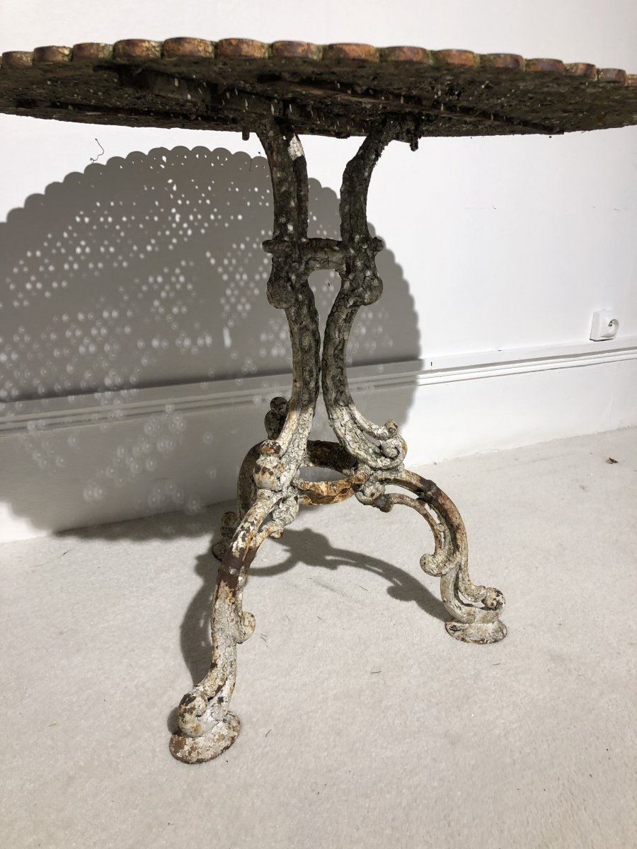 Pedestal Table In Cast Iron Garden End XIXth-photo-3