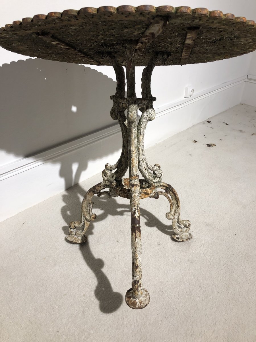 Pedestal Table In Cast Iron Garden End XIXth-photo-3