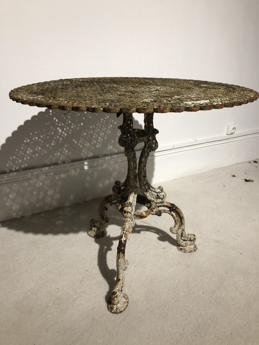 Pedestal Table In Cast Iron Garden End XIXth