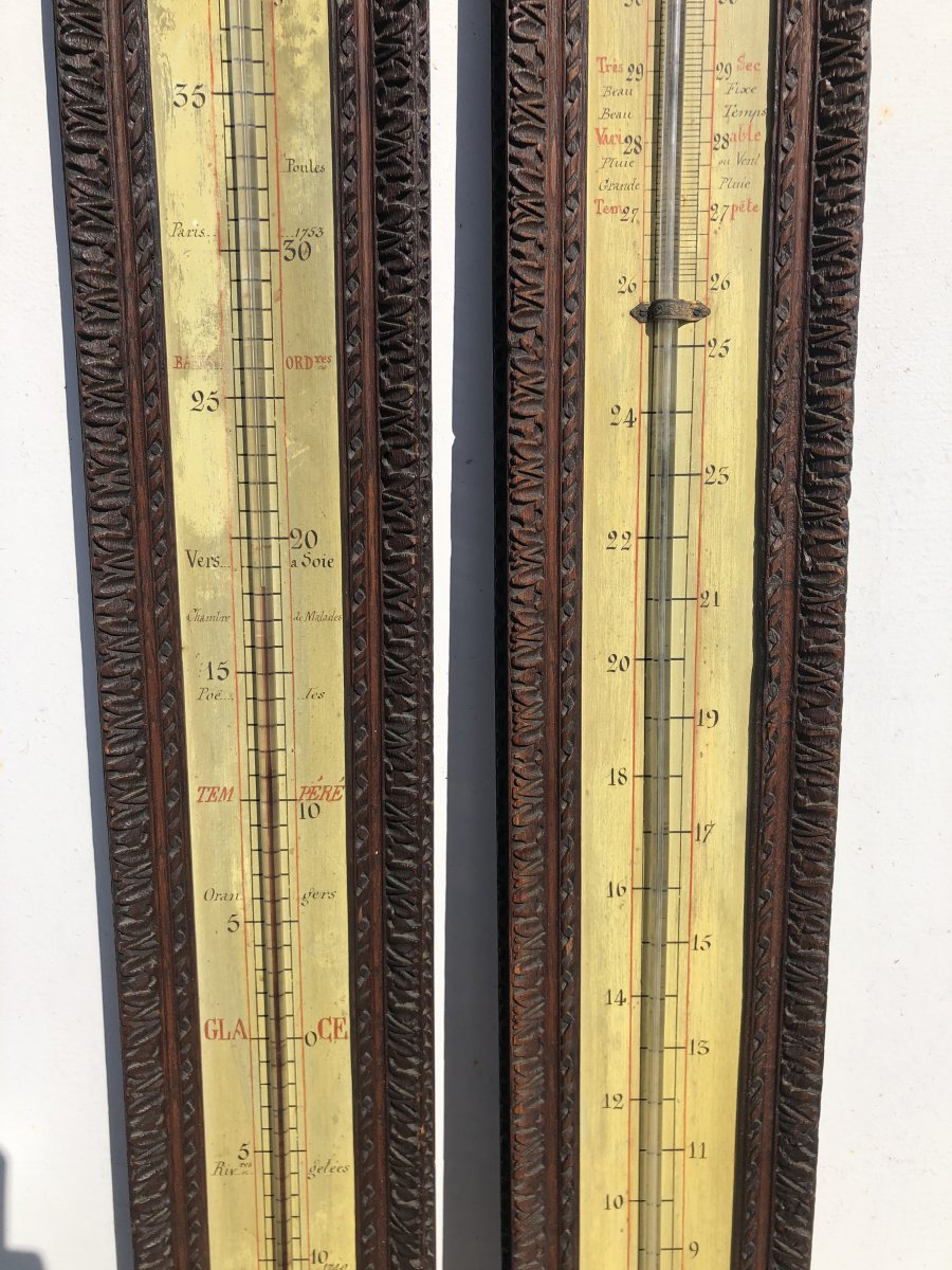 Pair Of Barometer - Thermometer-photo-3