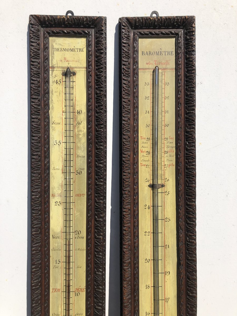 Pair Of Barometer - Thermometer-photo-6