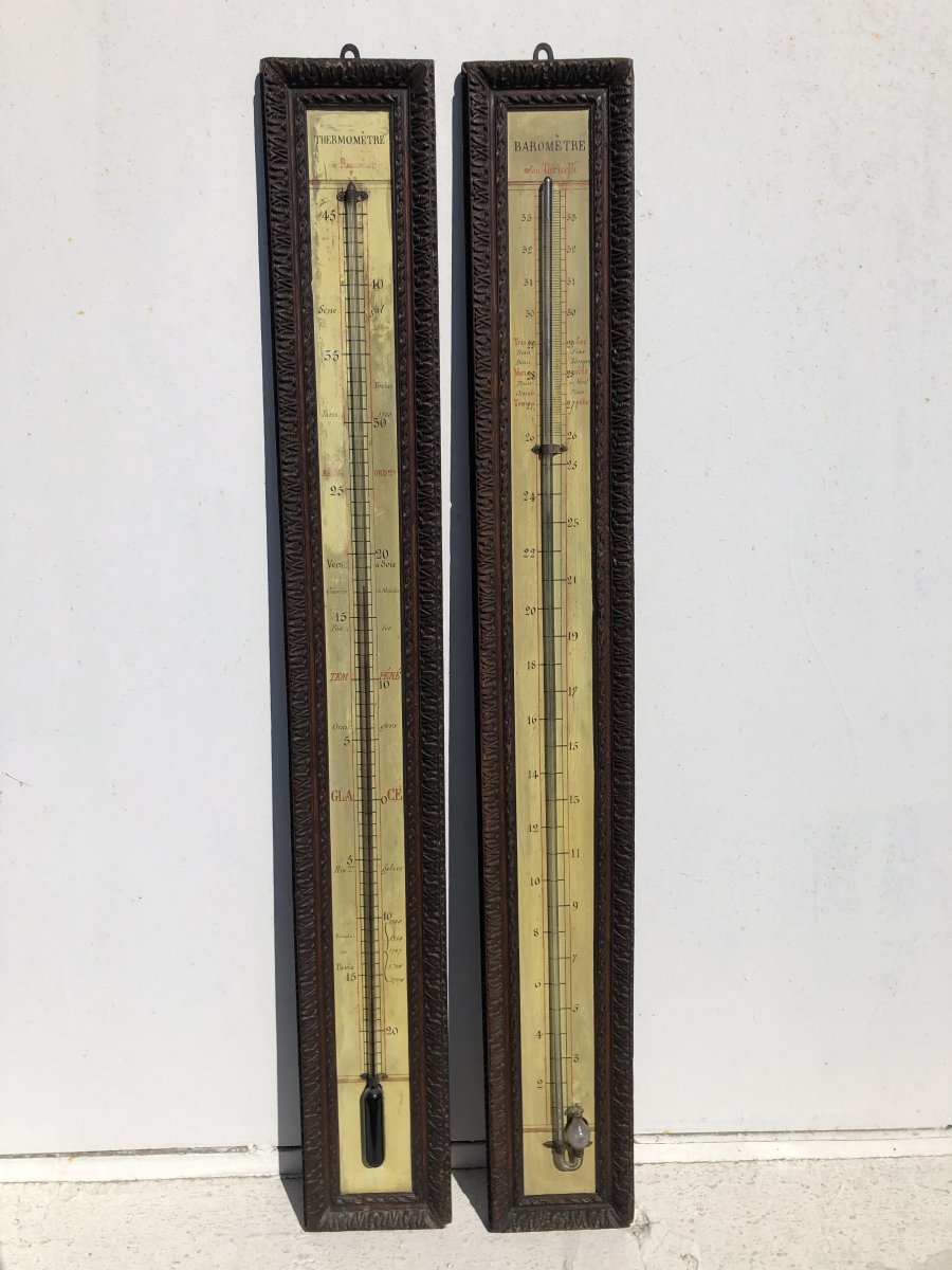 Pair Of Barometer - Thermometer