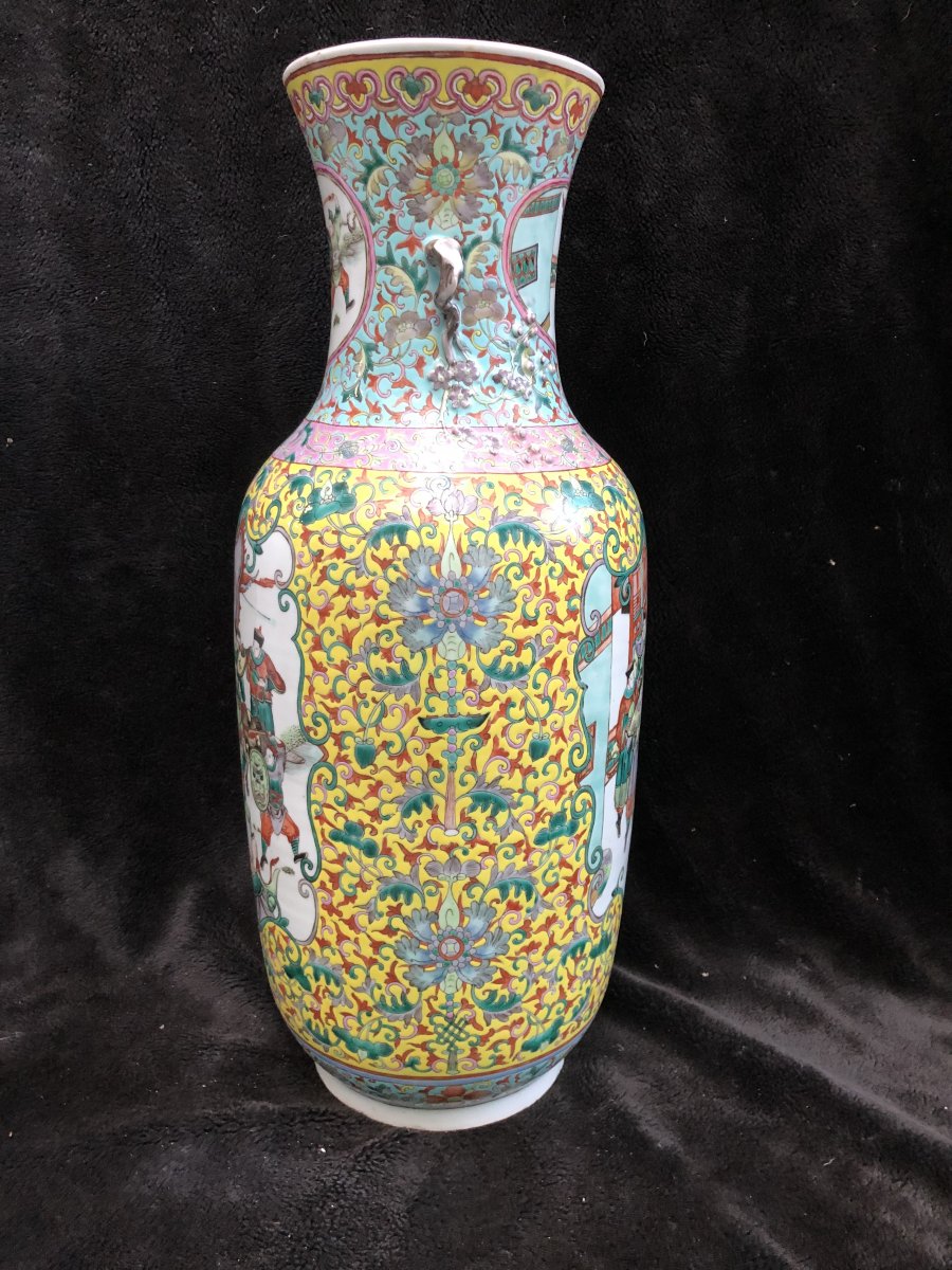 Large Chinese Porcelain Vase XIXth H 62 Cm-photo-4
