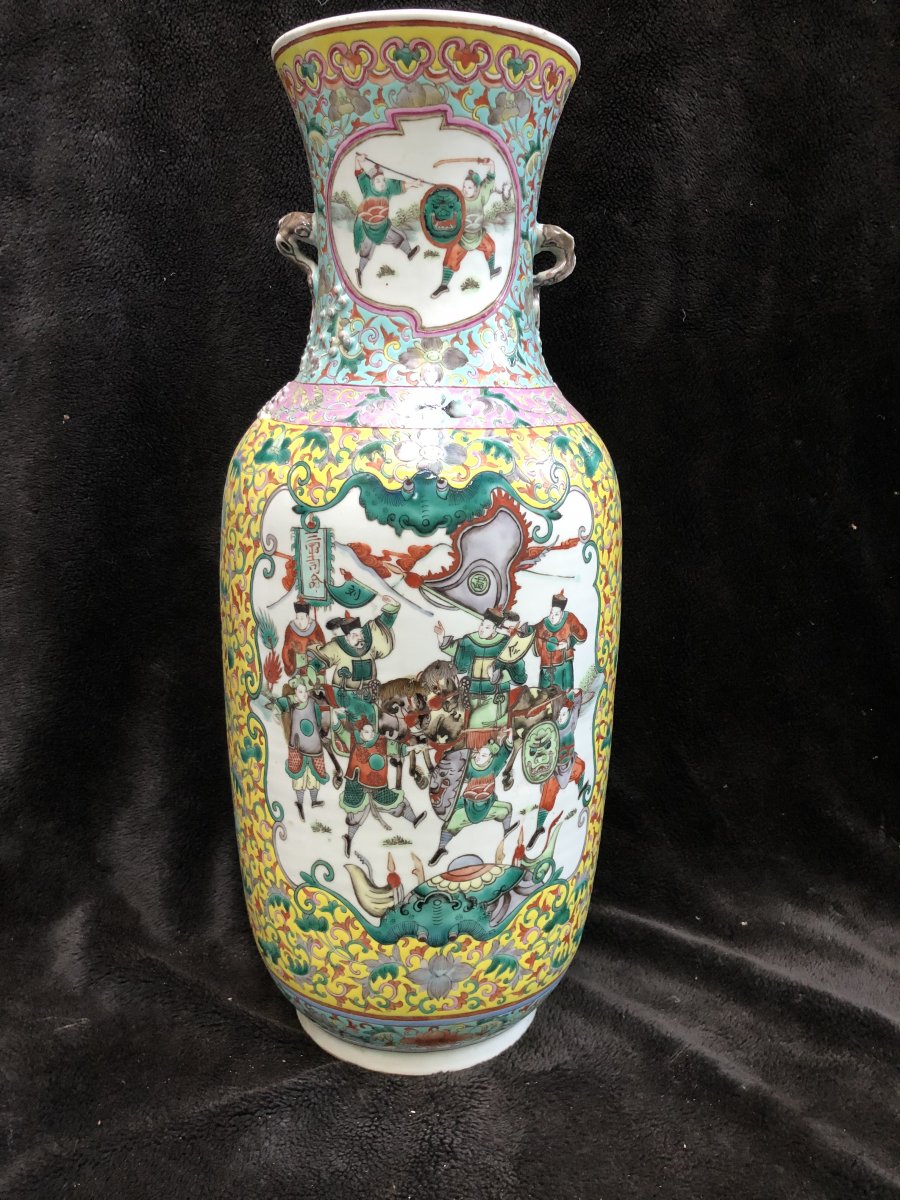 Large Chinese Porcelain Vase XIXth H 62 Cm-photo-2