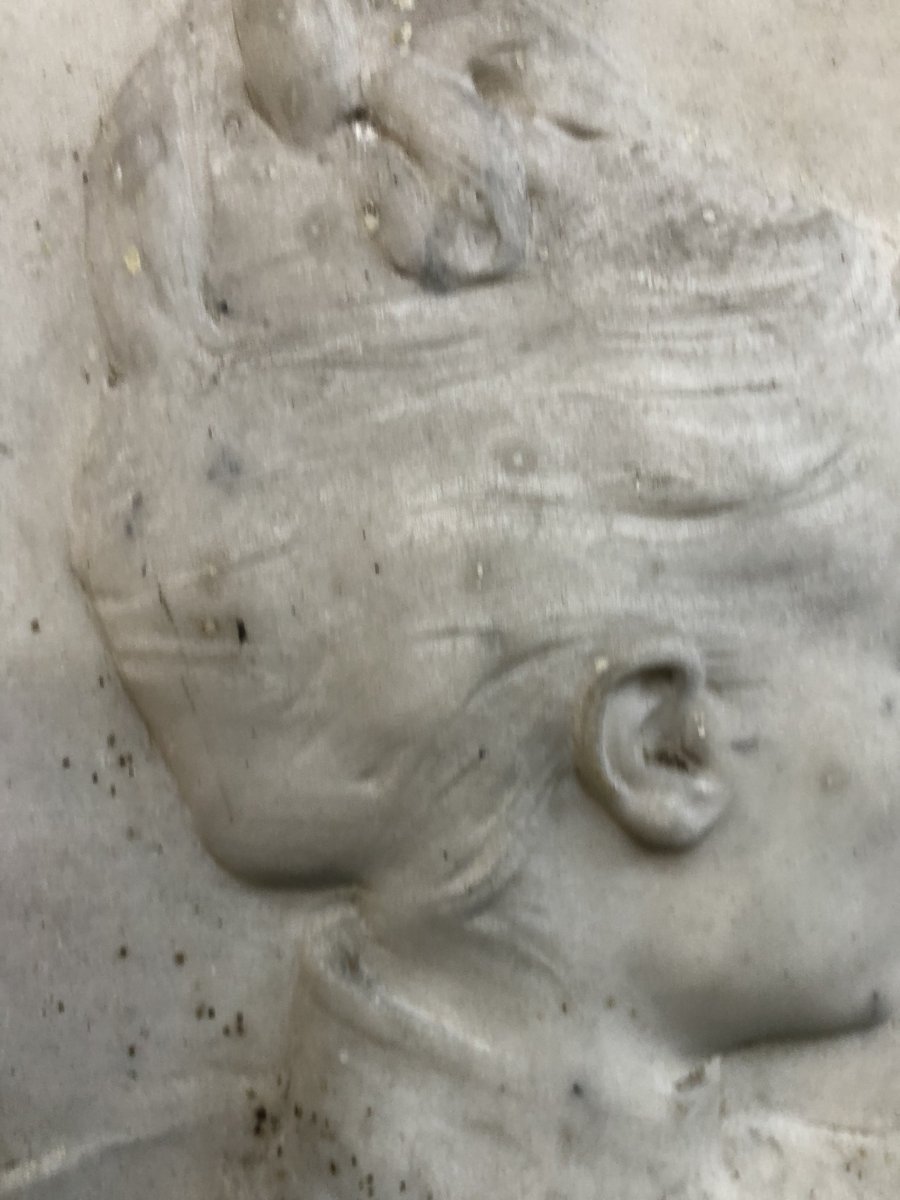 Bas Relief En Marbre De Carrare Profil De Femme Fin XIXéme-photo-4