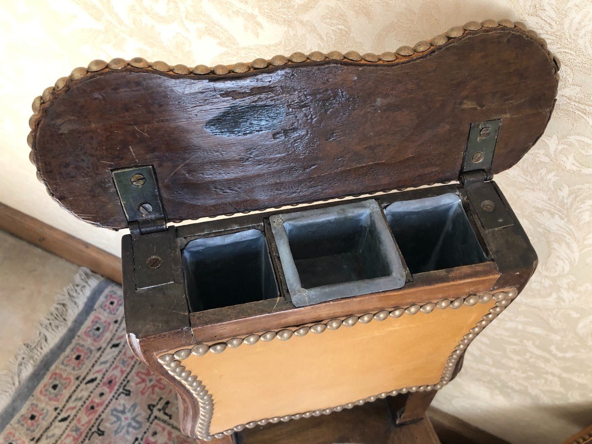 18th Century Bidet Or Convenience Seat With Its Rouen Earthenware-photo-3