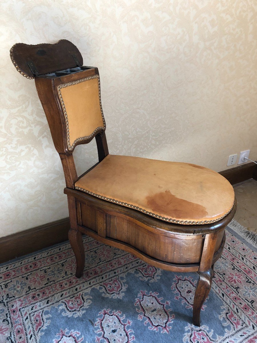 18th Century Bidet Or Convenience Seat With Its Rouen Earthenware-photo-6