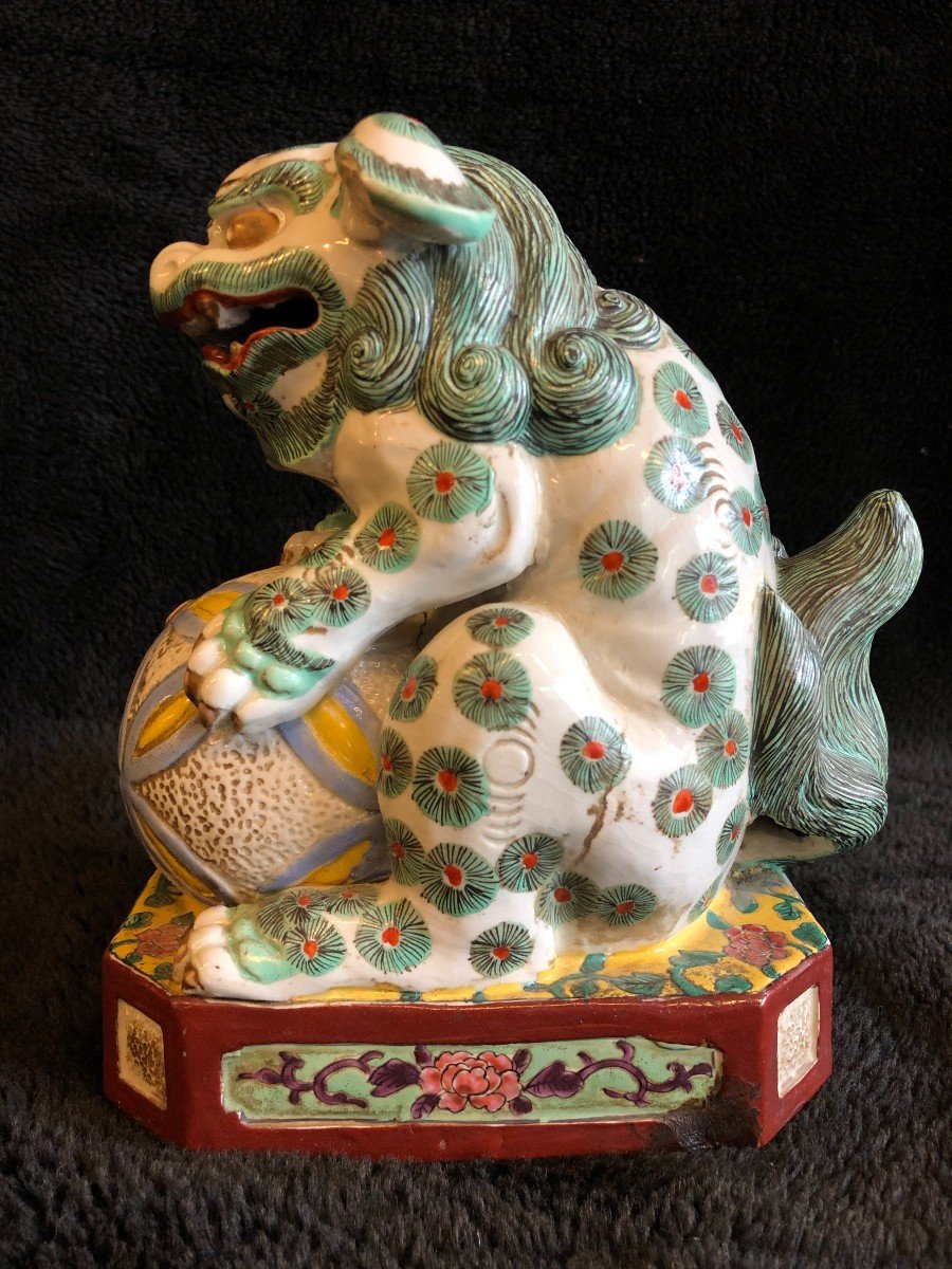 Chien De Fo Porcelaine De Chine Fin XIXème-photo-2