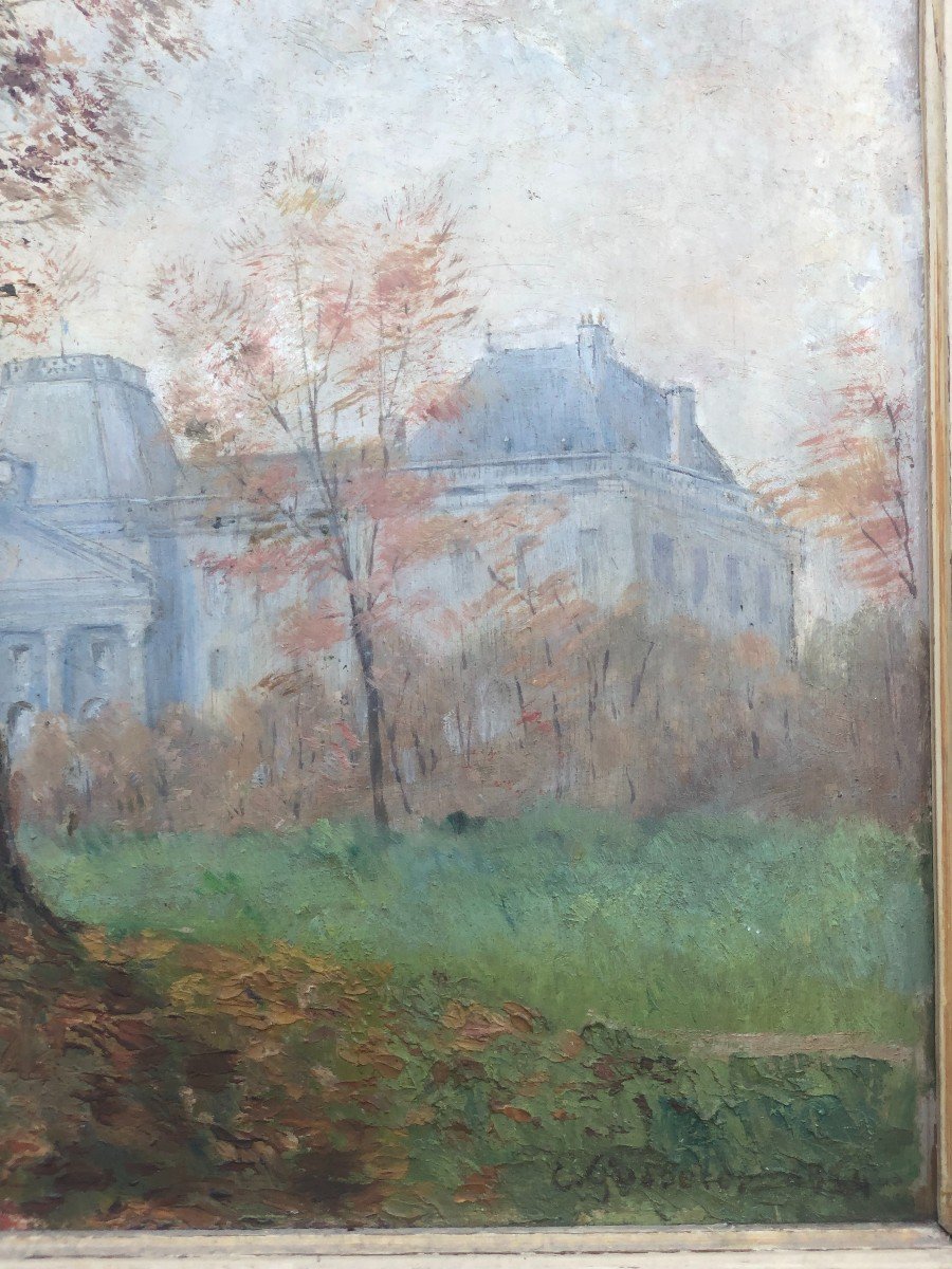  Tableau - Peinture Sur Panneau Vue Du Château De Fontainebleau-photo-4