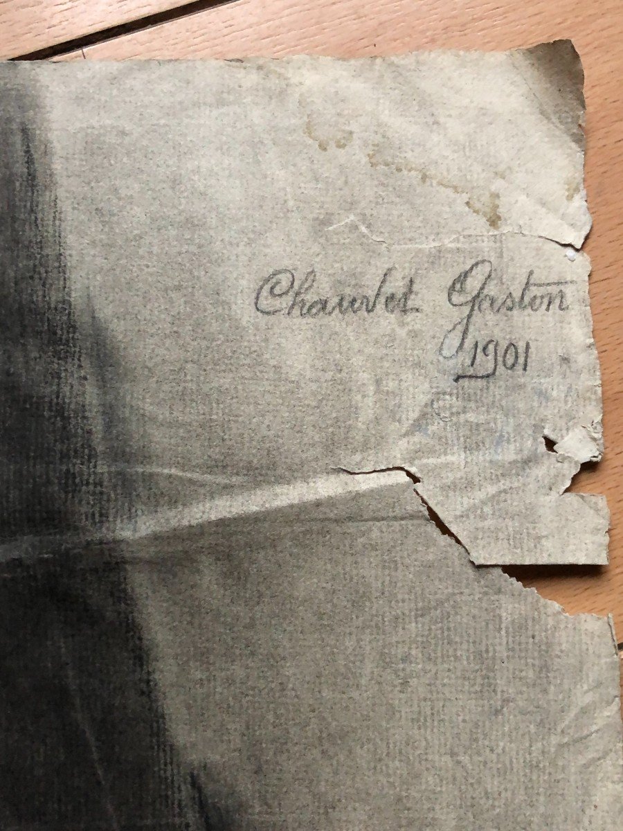Ancien Dessin Académique Vers 1900 Par Chauvet Gaston - Crayon N° 8-photo-1