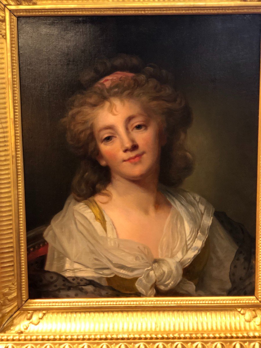 école Française Du XIXème Portrait De Jeune Fille - Huile Sur Toile-photo-2