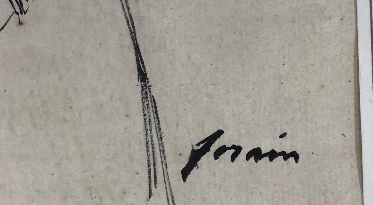Jean-louis Forain (1852-1931) Two Chinese Ink Drawings-photo-1