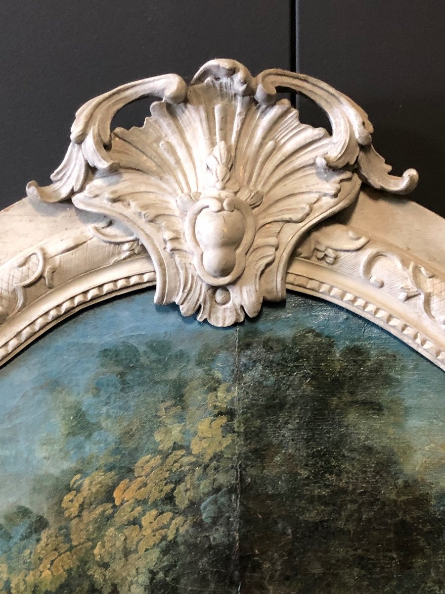 Scène Galante - grande  Peinture De Boiserie époque XVIIIème -photo-3