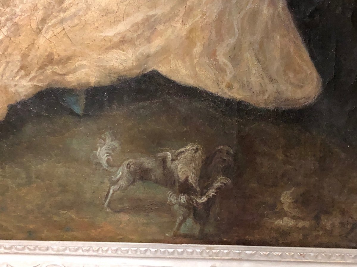 Scène Galante - grande  Peinture De Boiserie époque XVIIIème -photo-5