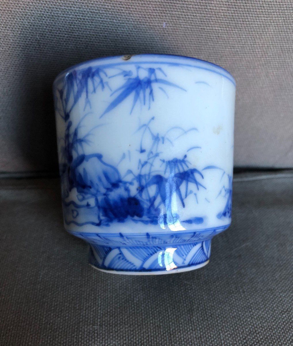 Pot A Pinceau - Calligraphie - Porcelaine Du Vietnam Bleue Et Blanc époque XIXème -photo-4