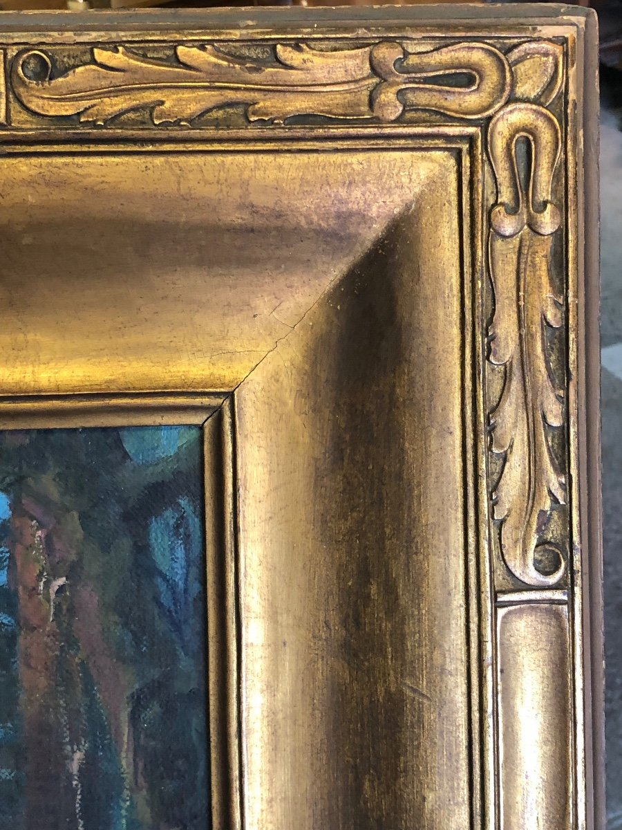 Peinture Huile Sur Toile « jungle » Signé Fauconnier Daté 1946-photo-3