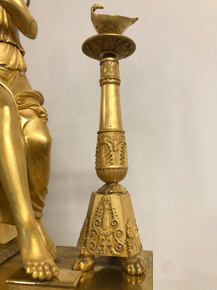 Pendulum Gilt Bronze Empire Restoration-photo-2