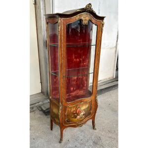 Showcase Domed Louis XV Style Napoleon III Period - Vernis Martin - 19th