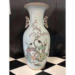 Grand Vase Porcelaine De Chine Fin XIXéme - Chinois 