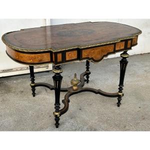 Beautiful Middle Table Napoleon III - Marquetry - Late 19th Century