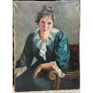 Portrait De Jeune Femme Vers 1890 - 1900