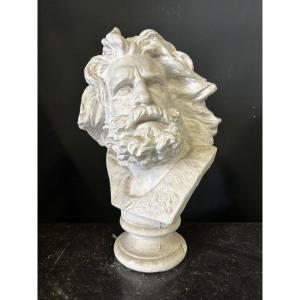 Rude François (1784-1855) From Head Of Gaul Old Bust In Plaster H 39 Cm