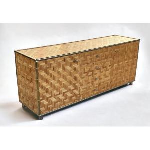 Beautiful Vintage Bamboo Sideboard By Gabriella Crespi, Italy Circa 1970