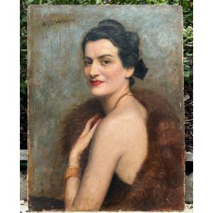 Jacques Weismann (1878-1962) Portrait De Femme Art Déco - Huile/carton