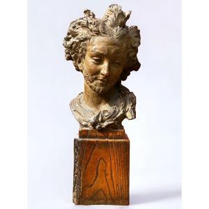 Fernando Ciancianaini (1889-1954) Original Terracotta Sculpture - Bust Of Young Man 