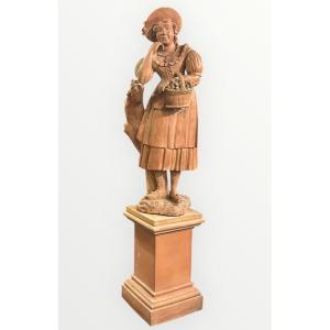 Sculpture de parc ou de jardin en terre cuite époque fin XVIIIème - décoration extérieur 