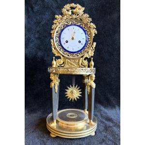 Pendule squelette Directoire Empire - Retour D’égypte En Bronze Doré Début XIXéme Siècle H 50cm