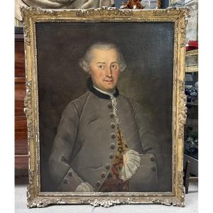 Portrait Of Jean Gilbert Perrot De Saint Angel Main Recipient 18th Century H 93 Cm