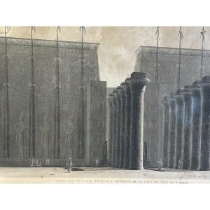 Rare Large Engraving Description Of Egypt During Napoleon's Expedition - Circa 1820 Empire