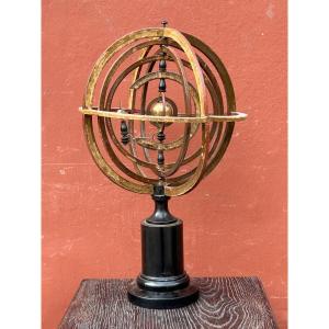 Armillary Sphere, Heliocentric Type, 18th Century - Terrestrial Globe - H 47 Cm