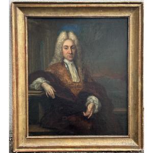 École Française du début du XVIIème portrait d’homme à la perruque 