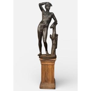 Apollino ou Apollon Médicis importante sculpture en fonte d’époque XIXéme antique - H 150 cm 