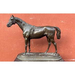 Jules Moigniez (1835-1894) Bronze équestre - cheval de course scellé - époque XIXéme équitation