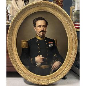 Portrait d’officier militaire à la légion d’honneur du second empire vers 1850 Napoléon III 