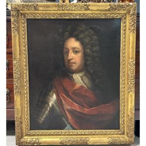 Portrait In Cuirass Of John Churchill, Duke Of Marlborough (1650-1722) Oil / Canvas 18th Century