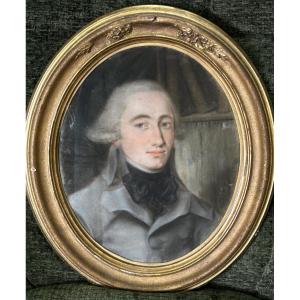 Late 18th Century - Directoire - Late Louis XVI Pastel Portrait Of A Man