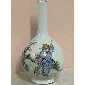 Vase bouteille - Chine période République (1912-1945) porcelaine de Chine - Chinese porcelain