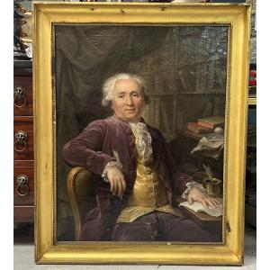 Caillat Antoine (1765 -?) Beautiful Portrait Of M Grangier Silk Maker From Lyon Signed And Dated 1785 In Lyon.
