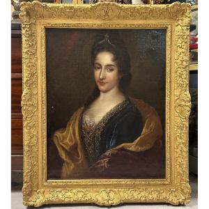 École Française du XVIIe portrait de femme de Qualité au diadème goût de François de Troy