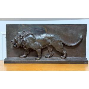 Antoine Louis Barye - Large Bronze Plaque, Design For The Lion On The July Column