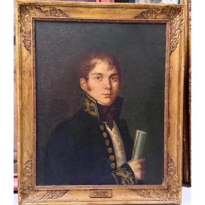 Portrait d’un diplomate ou de fonctionnaire en buste d’époque début XIXème empire restauration
