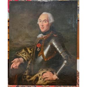 Portrait d’Antoine Balthazar Moreau Comte de Chaponod en armure portant l’ordre de Saint Louis