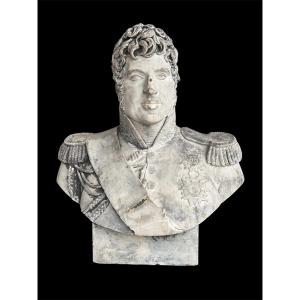 Important Bust Of Charles X, A 19th-century Plaster Sculpture—king Of France 