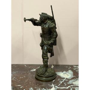 Charles Anfrie (1833–1905), Military Bugle, Bronze, Franco-prussian War Of 1870 – Militaria 