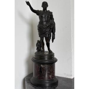 Empereur Auguste dit de Prima Porta bronze du grand tour Italie XIXème d’après l’antique