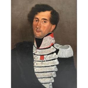 Portrait de militaire du début du XIXème siècle d’époque Empire Napoléon Bonaparte